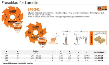 CMT 240.008.04 Lamello notfres freseblad