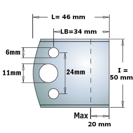 CMT 690-599 knivemne 50 mm for sliping av spesialprofiler