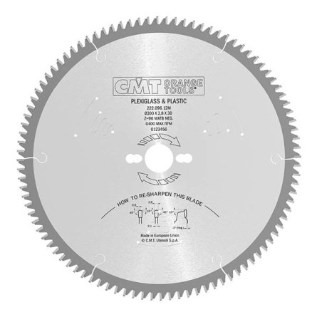 CMT 222.080.10M HM sagblad acryl og plast