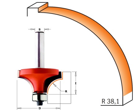 CMT 938.996.11 avrundingsfres R 38,1 mm